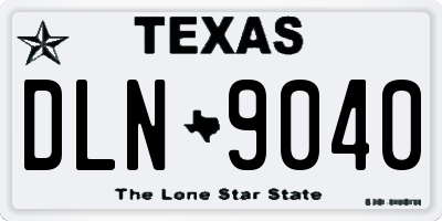 TX license plate DLN9040