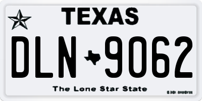 TX license plate DLN9062
