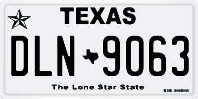 TX license plate DLN9063