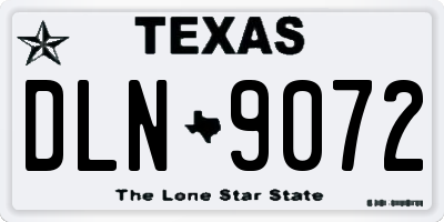 TX license plate DLN9072