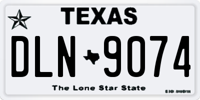 TX license plate DLN9074