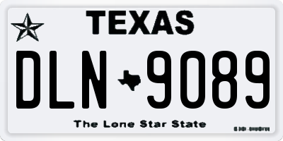 TX license plate DLN9089