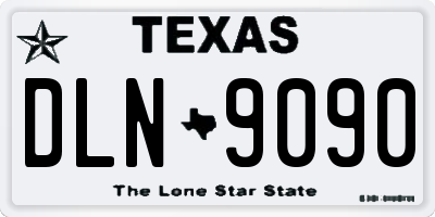 TX license plate DLN9090