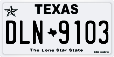 TX license plate DLN9103
