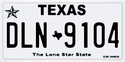 TX license plate DLN9104
