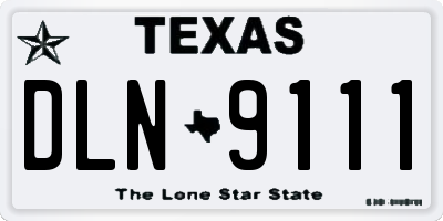 TX license plate DLN9111