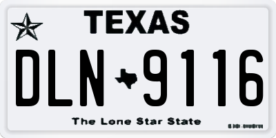 TX license plate DLN9116