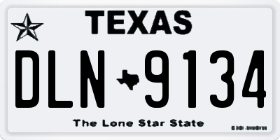 TX license plate DLN9134