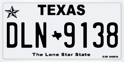 TX license plate DLN9138