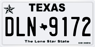 TX license plate DLN9172
