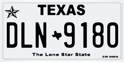 TX license plate DLN9180