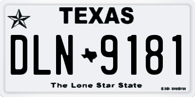 TX license plate DLN9181