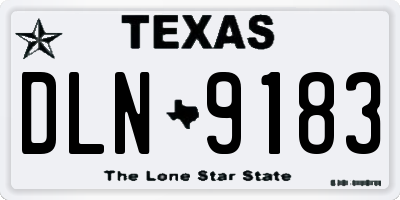 TX license plate DLN9183