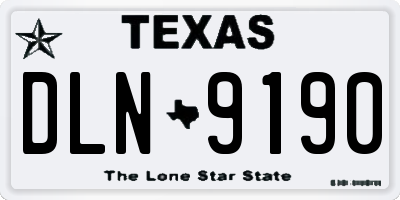 TX license plate DLN9190