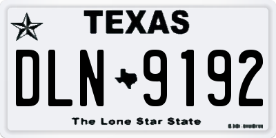 TX license plate DLN9192