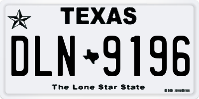 TX license plate DLN9196