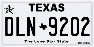TX license plate DLN9202