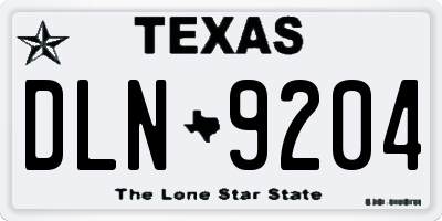 TX license plate DLN9204