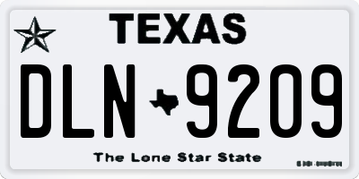 TX license plate DLN9209