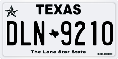 TX license plate DLN9210