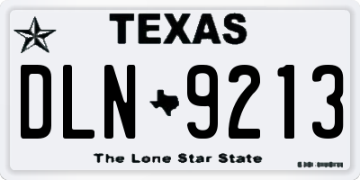 TX license plate DLN9213