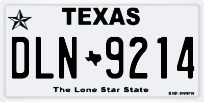 TX license plate DLN9214