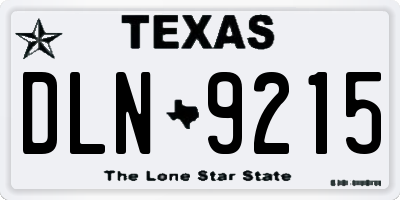 TX license plate DLN9215