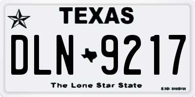 TX license plate DLN9217
