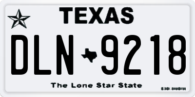 TX license plate DLN9218