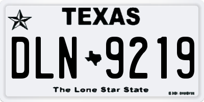 TX license plate DLN9219