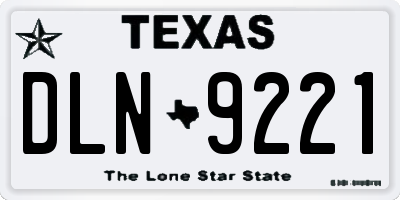 TX license plate DLN9221