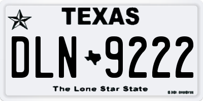 TX license plate DLN9222