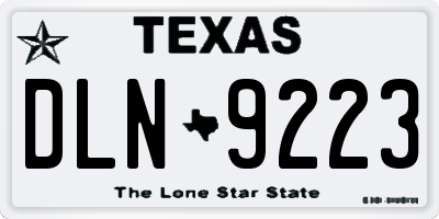 TX license plate DLN9223