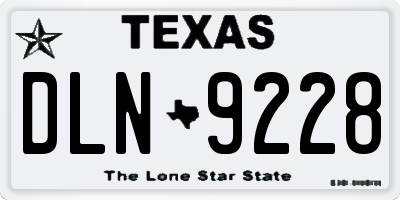 TX license plate DLN9228