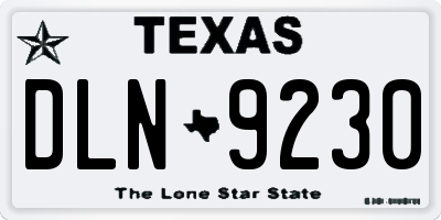 TX license plate DLN9230