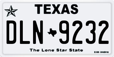 TX license plate DLN9232