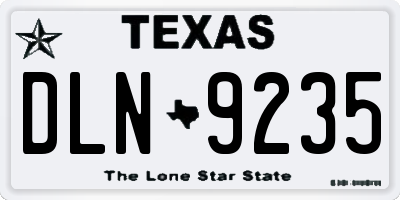 TX license plate DLN9235