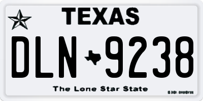 TX license plate DLN9238
