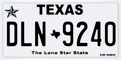 TX license plate DLN9240