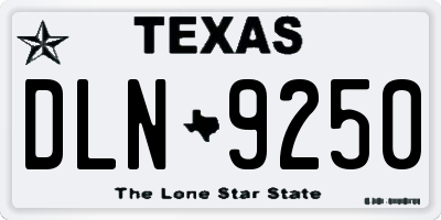 TX license plate DLN9250