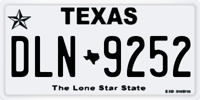 TX license plate DLN9252