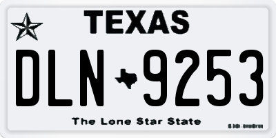 TX license plate DLN9253