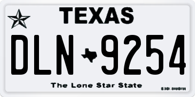 TX license plate DLN9254