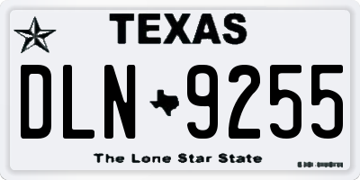 TX license plate DLN9255