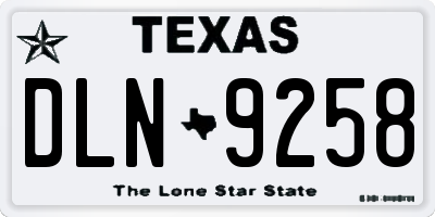 TX license plate DLN9258