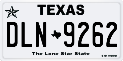 TX license plate DLN9262