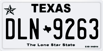 TX license plate DLN9263