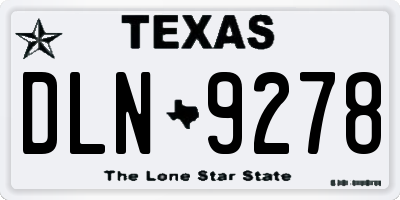 TX license plate DLN9278