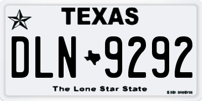 TX license plate DLN9292