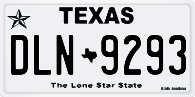 TX license plate DLN9293